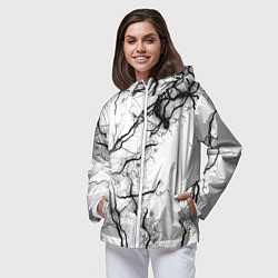 Ветровка с капюшоном женская Нейронные связи, цвет: 3D-белый — фото 2