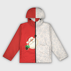 Ветровка с капюшоном женская Дед Мороз селфи, цвет: 3D-черный