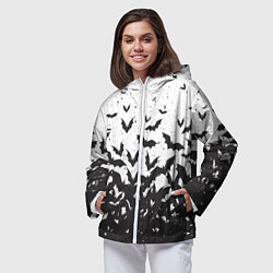 Ветровка с капюшоном женская Летучие кровососы, цвет: 3D-белый — фото 2