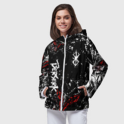 Ветровка с капюшоном женская Берсерк Черная маска, цвет: 3D-белый — фото 2