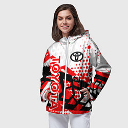 Ветровка с капюшоном женская Toyota Тойота, цвет: 3D-белый — фото 2