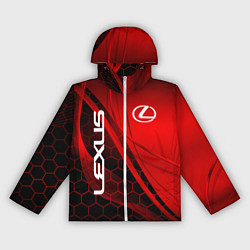 Ветровка с капюшоном женская LEXUS RED GEOMETRY ЛЕКСУС, цвет: 3D-белый