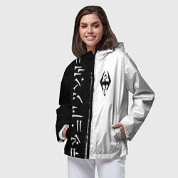 Ветровка с капюшоном женская THE ELDER SCROLLS SKYRIM FUS RO DAH ЧЁРНО БЕЛЫЙ, цвет: 3D-черный — фото 2