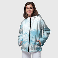 Ветровка с капюшоном женская Плотные облака, цвет: 3D-черный — фото 2