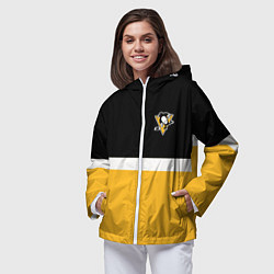 Ветровка с капюшоном женская Питтсбург Пингвинз НХЛ, цвет: 3D-белый — фото 2