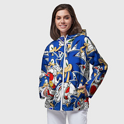 Ветровка с капюшоном женская SONIC ПАТТЕРН СОНИК, цвет: 3D-белый — фото 2