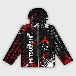 Ветровка с капюшоном женская Японские символы Митсубиси, цвет: 3D-белый