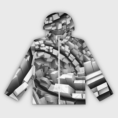 Женская ветровка Геометрическая объёмная абстракция / 3D-Белый – фото 1