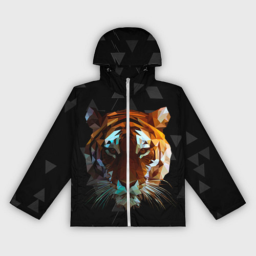 Женская ветровка Тигр стиль Low poly / 3D-Белый – фото 1