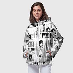 Ветровка с капюшоном женская Дадзай фрэймы, цвет: 3D-белый — фото 2