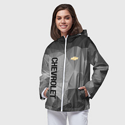 Ветровка с капюшоном женская Chevrolet Geometry, цвет: 3D-белый — фото 2