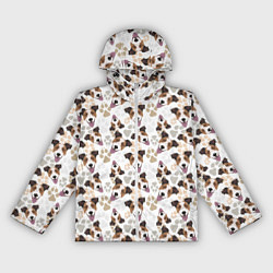 Ветровка с капюшоном женская Джек Рассел Терьер, цвет: 3D-белый