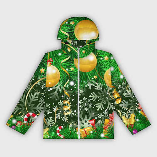 Женская ветровка Новогоднее Настроение Елка / 3D-Белый – фото 1