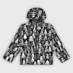 Ветровка с капюшоном женская Лес абстрактных ёлок, цвет: 3D-черный