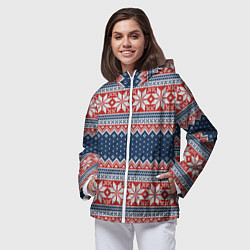 Ветровка с капюшоном женская Knitted Pattern, цвет: 3D-белый — фото 2