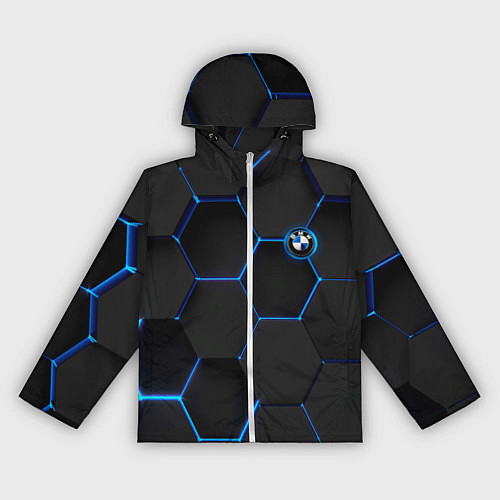 Женская ветровка BMW blue neon theme / 3D-Белый – фото 1