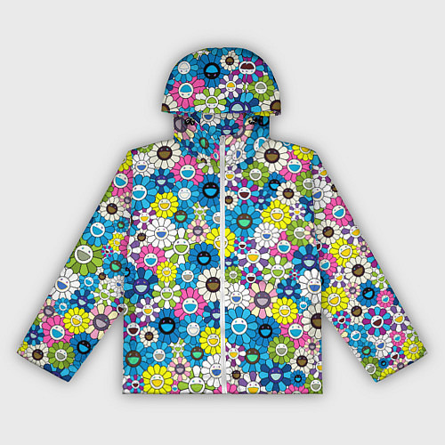 Женская ветровка Takashi Murakami Улыбающиеся цветы / 3D-Белый – фото 1