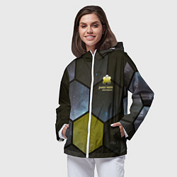 Ветровка с капюшоном женская JWST space cell theme, цвет: 3D-белый — фото 2