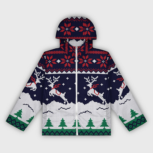 Женская ветровка СВИТЕР С ОЛЕНЯМИ DEER SWEATER / 3D-Белый – фото 1