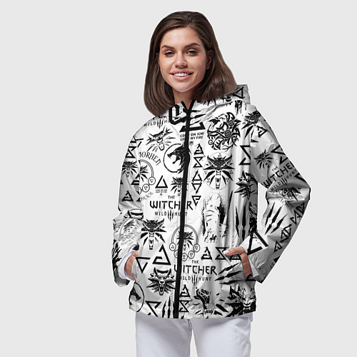 Женская ветровка THE WITCHER LOGOBOMBING ЧЁРНО БЕЛЫЙ ВЕДЬМАК ПАТТЕР / 3D-Черный – фото 3