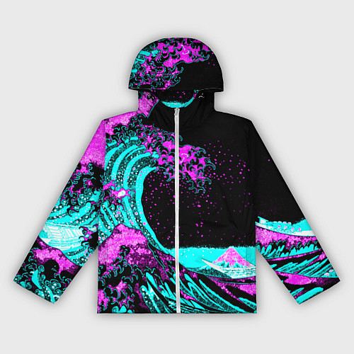 Женская ветровка НЕОНОВАЯ ЯПОНИЯ, ВОЛНА, ФУДЗИЯМА NEON JAPAN / 3D-Белый – фото 1