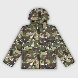 Ветровка с капюшоном женская Камуфляж из Собак Camouflage, цвет: 3D-черный