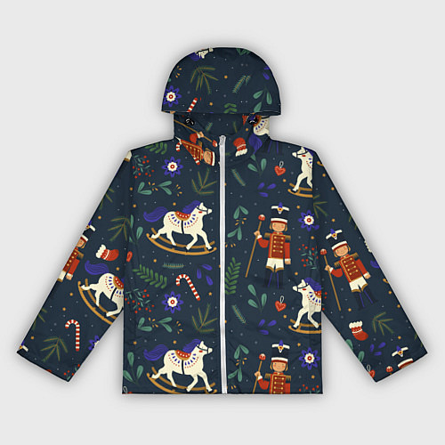 Женская ветровка Щелкунчик паттерн с лошадкой / 3D-Белый – фото 1