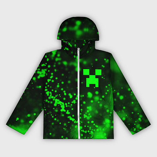 Женская ветровка MINECRAFT - КРИПЕР - Частицы / 3D-Белый – фото 1