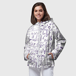 Ветровка с капюшоном женская МАТЕМАТИЧЕСКИЕ ФОРМУЛЫ НАУКА, цвет: 3D-белый — фото 2