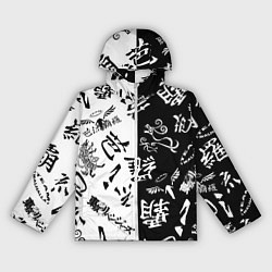 Ветровка с капюшоном женская Tokyo Revengers Black & White, цвет: 3D-белый
