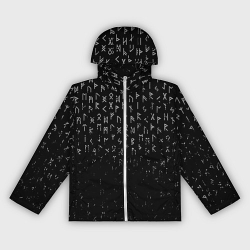 Женская ветровка МЕТАЛЛИЧЕСКИЕ РУНЫ, БРЫЗГИ КРАСОК / 3D-Белый – фото 1