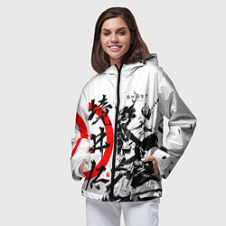 Ветровка с капюшоном женская Ghost of Tsushima Самурай, цвет: 3D-черный — фото 2