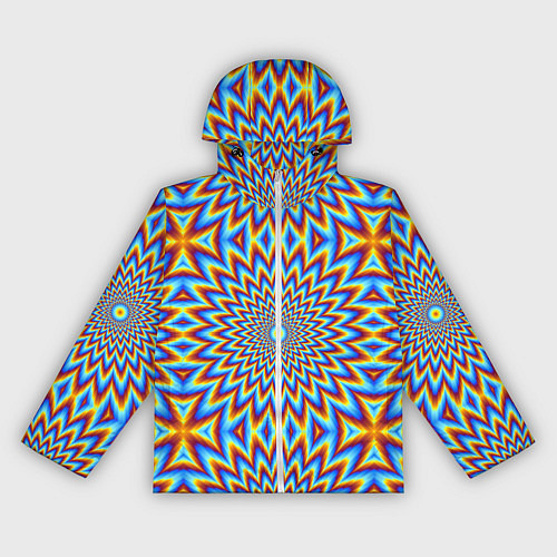 Женская ветровка Пульсирующий синий цветок иллюзия движения / 3D-Белый – фото 1