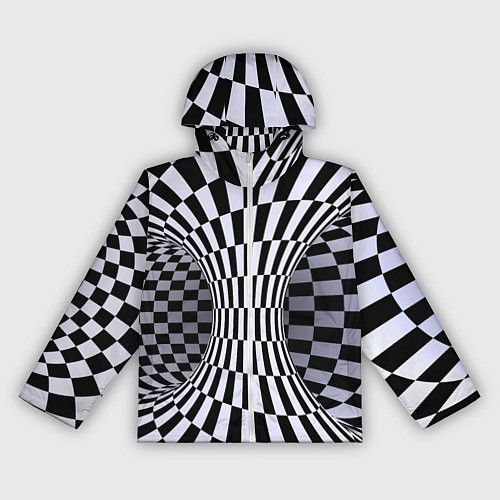 Женская ветровка Оптическая Иллюзия, черно белая / 3D-Белый – фото 1