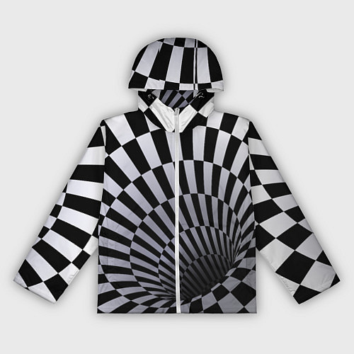 Женская ветровка Оптическая Иллюзия, черно-белая / 3D-Белый – фото 1