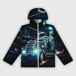 Ветровка с капюшоном женская Американский Грузовик Дальнобой 2022, цвет: 3D-белый