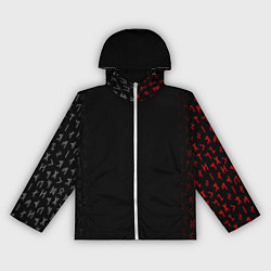 Ветровка с капюшоном женская СЛАВЯНСКАЯ СИМВОЛИКА, МЕТАЛЛИЧЕСКИЕ РУНЫ, цвет: 3D-белый