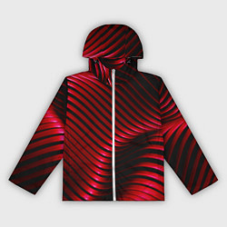 Ветровка с капюшоном женская Волны красного металла, цвет: 3D-белый