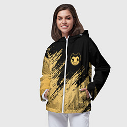 Ветровка с капюшоном женская Bendy and the ink machine - Вектор, цвет: 3D-белый — фото 2