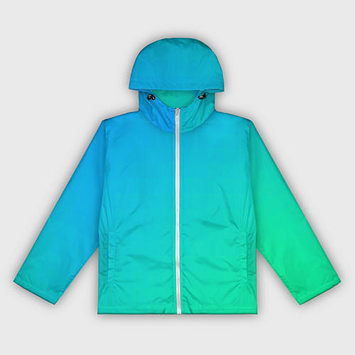 Женская ветровка Бирюзовый градиент В небольшую клеточку / 3D-Белый – фото 1