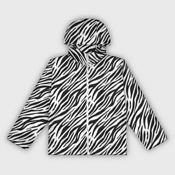 Ветровка с капюшоном женская Чёрно-Белые полоски Зебры, цвет: 3D-белый