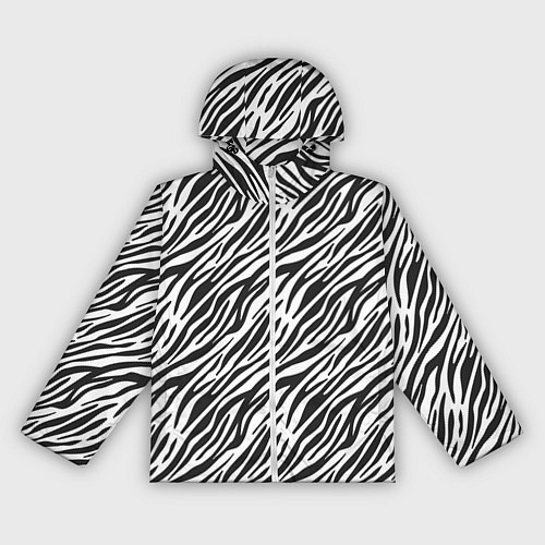 Женская ветровка Чёрно-Белые полоски Зебры / 3D-Белый – фото 1