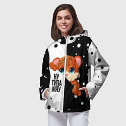 Ветровка с капюшоном женская ТИГРЁНОК НУ ТИПА МЯУ, цвет: 3D-белый — фото 2