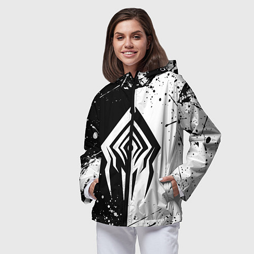 Женская ветровка WARFRAME STALKER BLACK WHITE СТАЛКЕР / 3D-Черный – фото 3