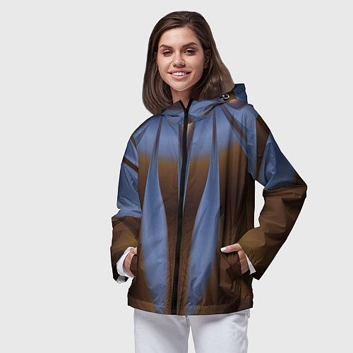 Женская ветровка Орхидея в коричневом Абстракция 541-2-p3-5 Дополне / 3D-Черный – фото 3