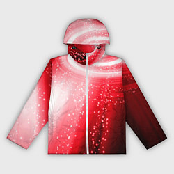 Ветровка с капюшоном женская Красная космическая спираль, цвет: 3D-белый