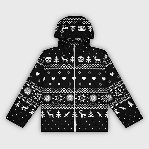Женская ветровка НОВОГОДНИЙ СВИТЕР UNDERTALE SANS ЧЁРНЫЙ / 3D-Белый – фото 1