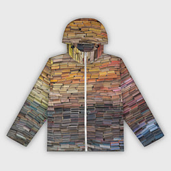 Ветровка с капюшоном женская Книжные кирпичики знаний, цвет: 3D-белый
