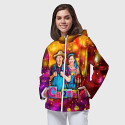 Ветровка с капюшоном женская Сваты, Свати сериал, цвет: 3D-белый — фото 2