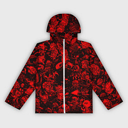 Ветровка с капюшоном женская DOTA 2 HEROES RED PATTERN ДОТА 2, цвет: 3D-белый